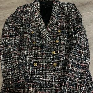 AQUA Women's Multicolored Tweed Jacket